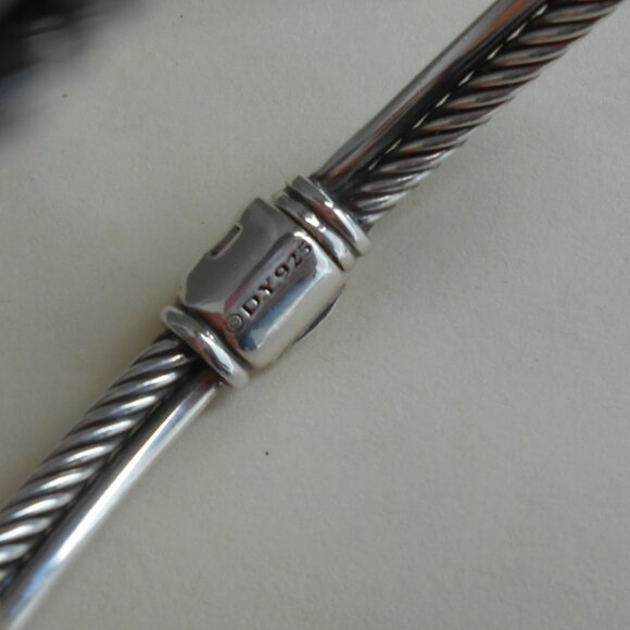 David Yurman Sterling Silver Petite X Diamond Crossover Bracelet EUC - Picture 12 of 14